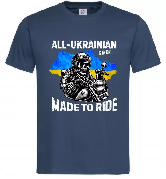 Мужская футболка Ukrainian biker Темно-синий фото