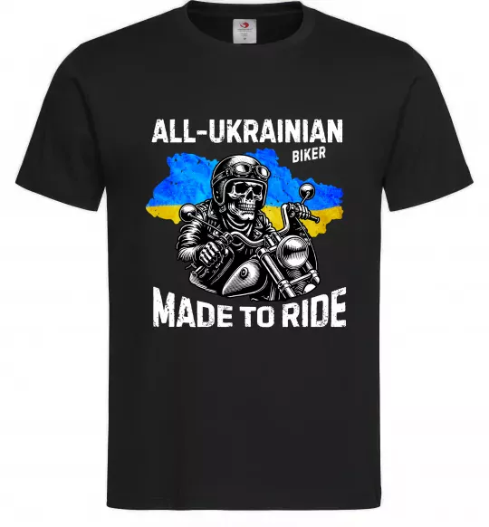 Мужская футболка Ukrainian biker Черный фото