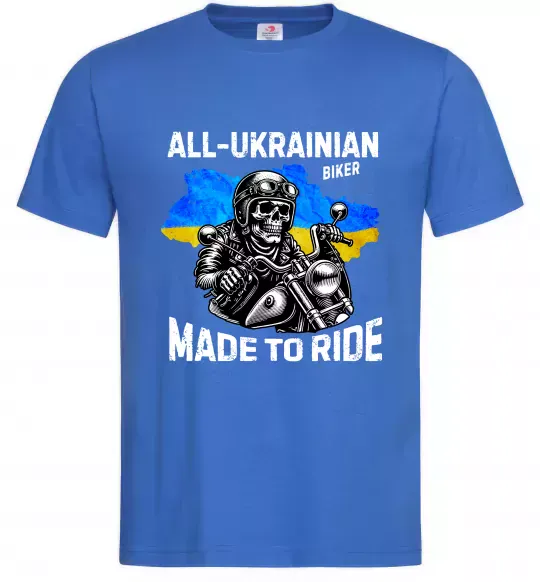 Мужская футболка Ukrainian biker Ярко-синий фото