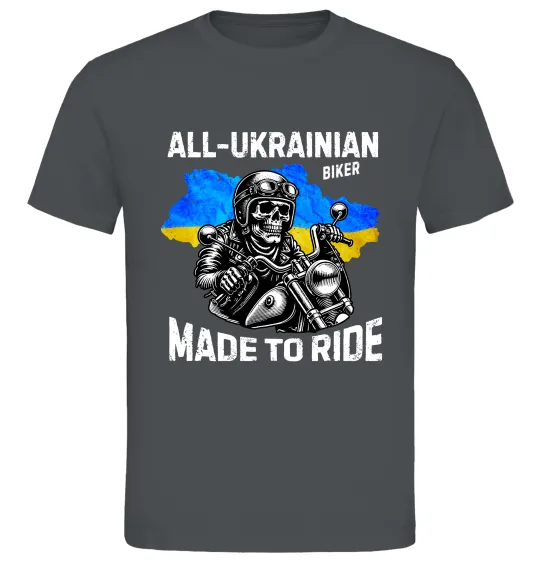 Мужская футболка Ukrainian biker Графит фото