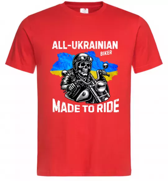 Мужская футболка Ukrainian biker Красный фото