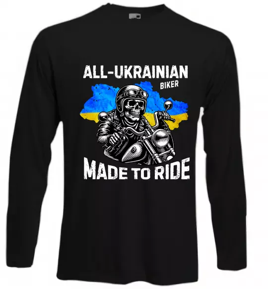 Лонгслив Ukrainian biker Черный фото