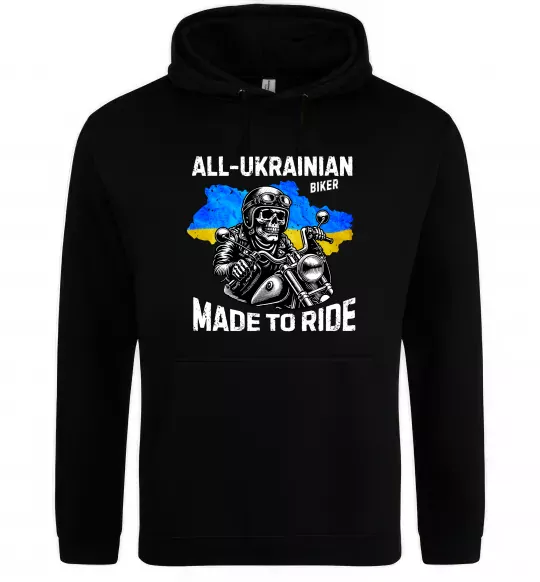Женская толстовка (худи) Ukrainian biker Черный фото