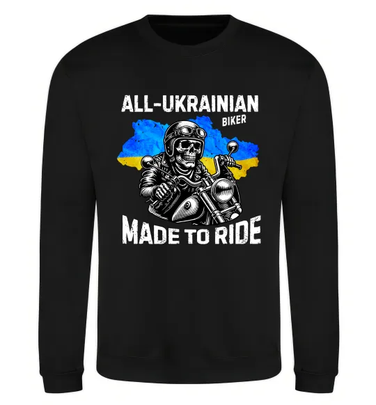 Світшот Ukrainian biker Чорний фото