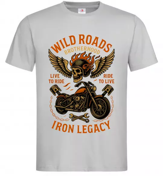 Чоловіча футболка Wild roads Сірий фото