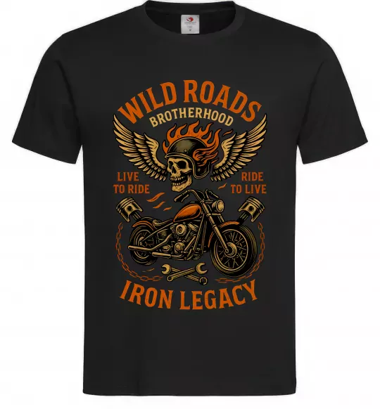 Чоловіча футболка Wild roads Чорний фото