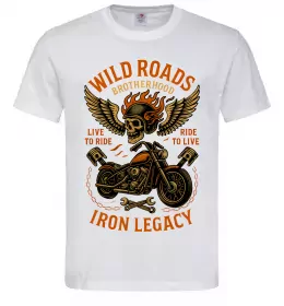 Мужская футболка Wild roads Белый фото