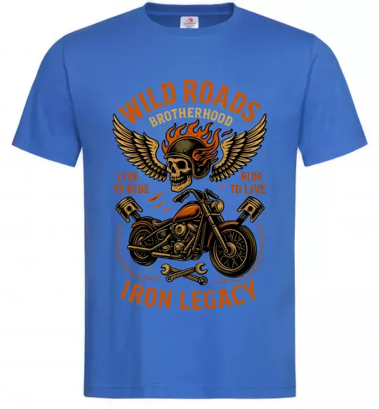 Чоловіча футболка Wild roads Яскраво-синій фото