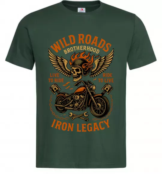 Чоловіча футболка Wild roads Темно-зелений фото