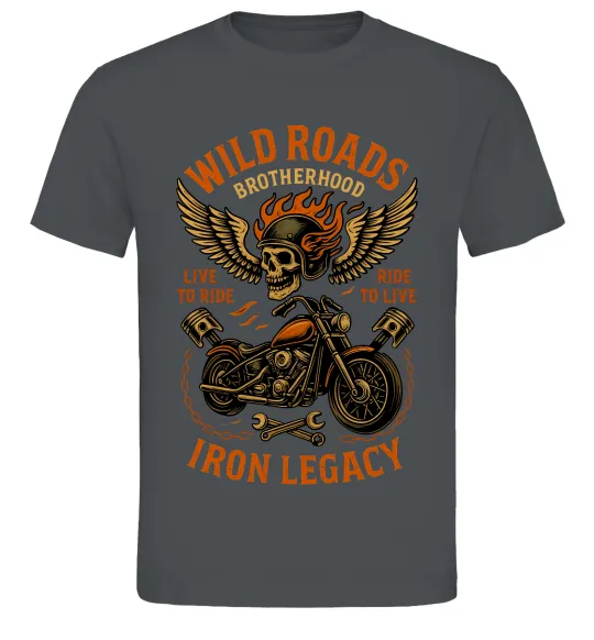 Чоловіча футболка Wild roads Графіт фото