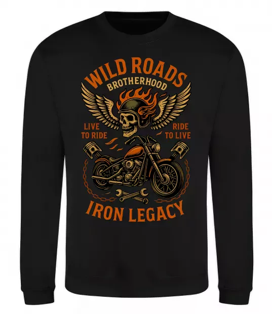 Свитшот Wild roads Черный фото