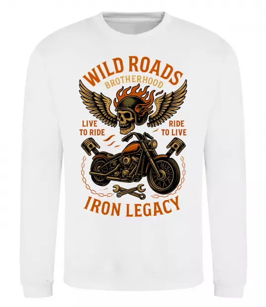 Свитшот Wild roads Белый фото