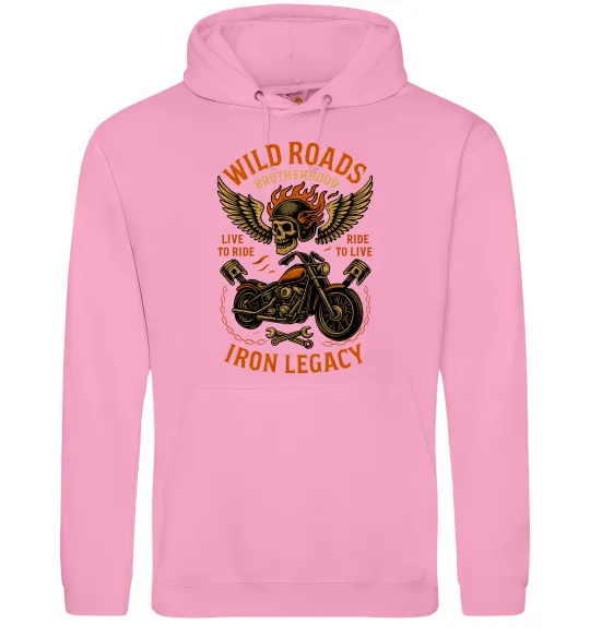 Мужская толстовка (худи) Wild roads Розовый фото