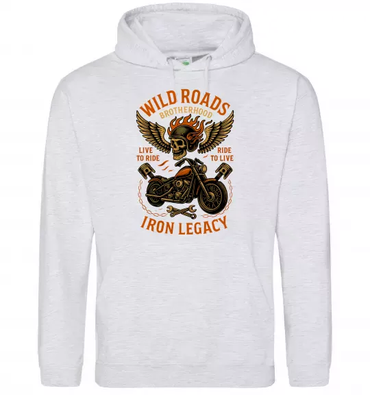 Женская толстовка (худи) Wild roads Серый меланж фото