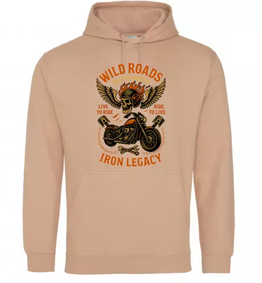 Женская толстовка (худи) Wild roads Песочный фото