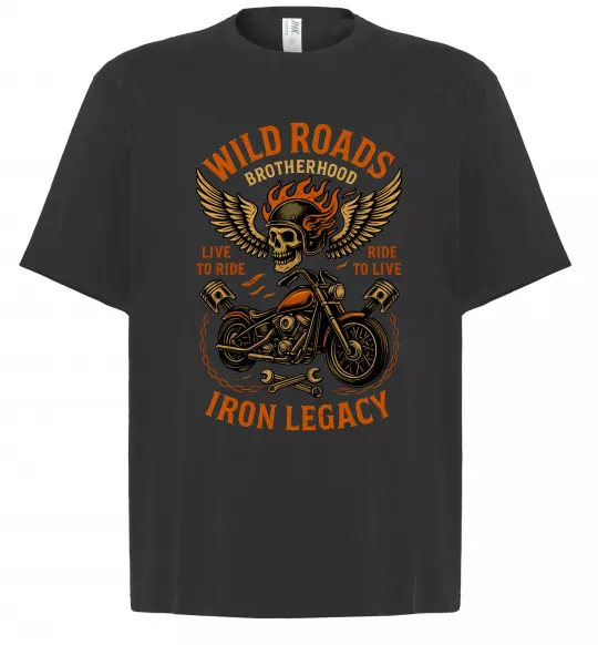 Футболка Оверсайз Wild roads Чорний фото