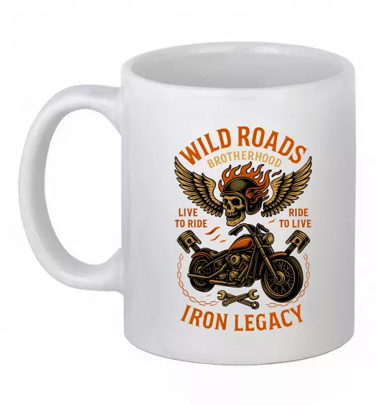 Чашка керамическая Wild roads Белый фото