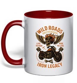 Чашка с цветной ручкой Wild roads