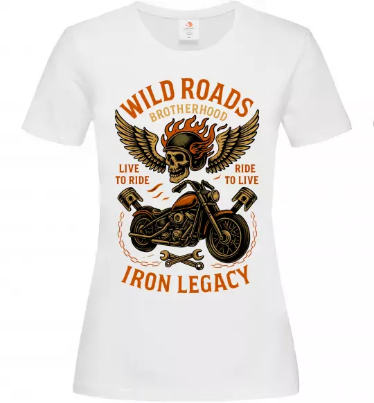 Жіноча футболка Wild roads Білий фото