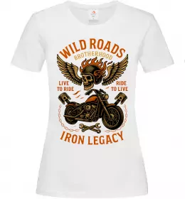 Жіноча футболка Wild roads Білий фото