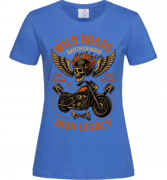 Жіноча футболка Wild roads Яскраво-синій фото