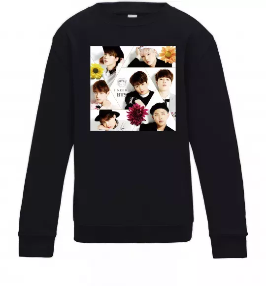 Дитячий світшот BTS photos Чорний фото