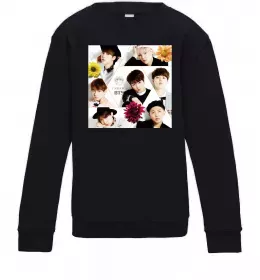 Детский Свитшот BTS photos Черный фото