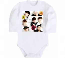 Детский боди BTS photos Белый фото