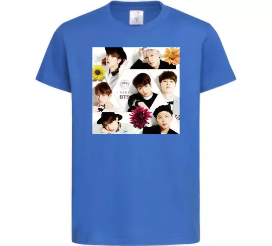 Дитяча футболка BTS photos Яскраво-синій фото