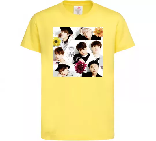 Дитяча футболка BTS photos Лимонний фото