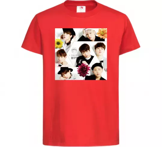 Дитяча футболка BTS photos Червоний фото