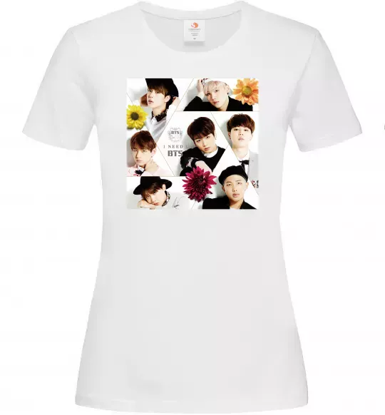 Женская футболка BTS photos Белый фото