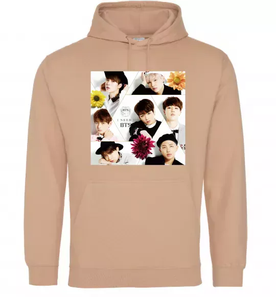 Чоловіча толстовка (худі) BTS photos Пісочний фото