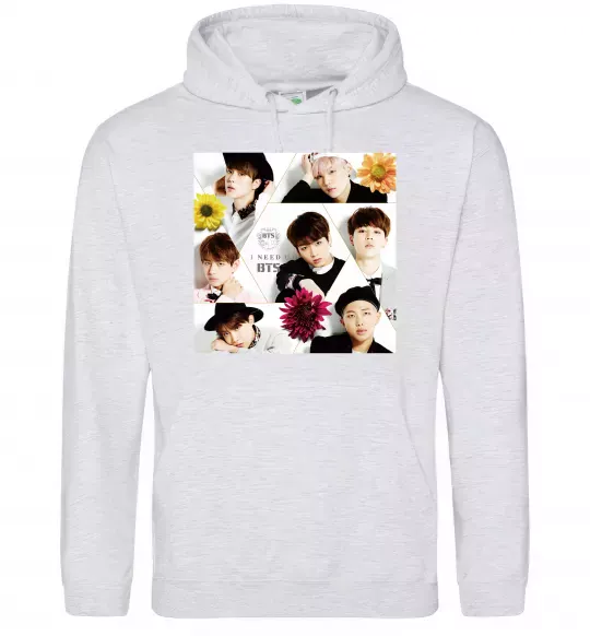 Жіноча толстовка (худі) BTS photos Сірий меланж фото