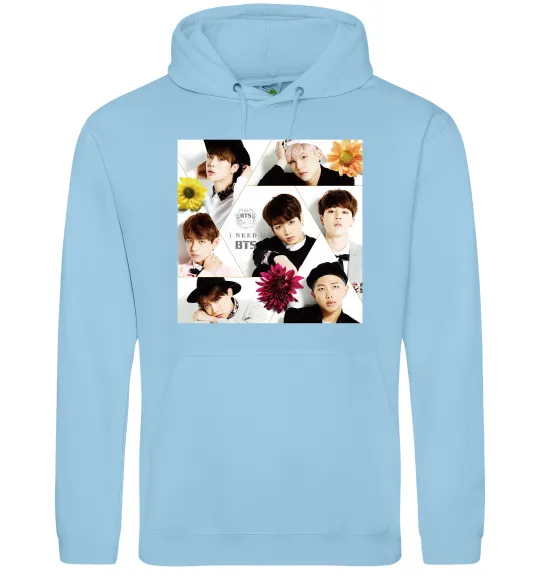 Жіноча толстовка (худі) BTS photos Блакитний фото