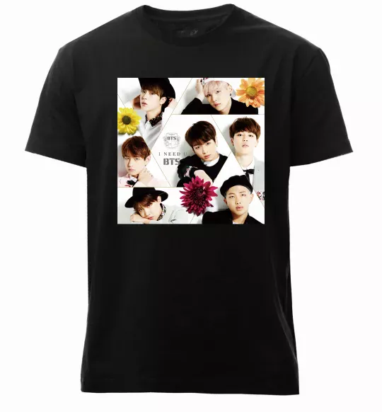 Чоловіча преміум футболка BTS photos Чорний фото