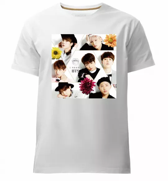 Чоловіча преміум футболка BTS photos Білий фото