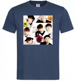 Мужская футболка BTS photos Темно-синий фото