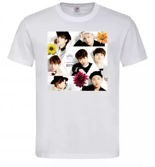 Мужская футболка BTS photos Белый фото