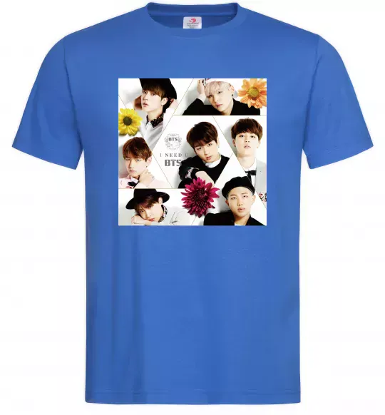 Мужская футболка BTS photos Ярко-синий фото
