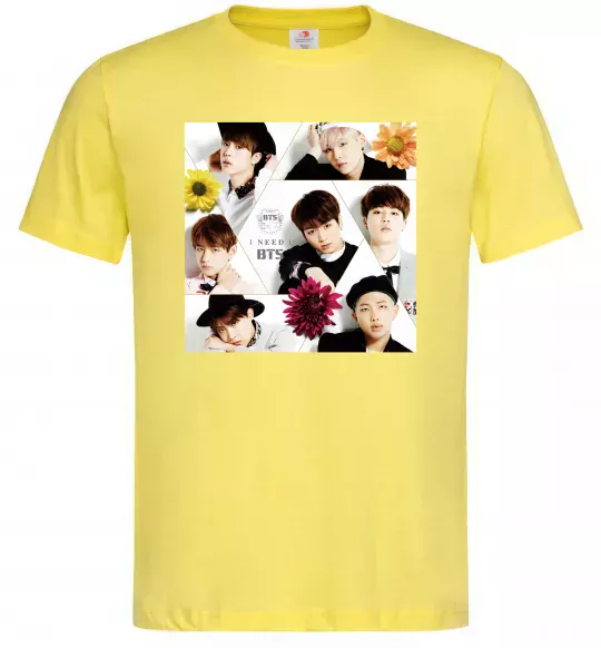 Мужская футболка BTS photos Лимонный фото