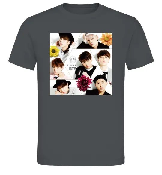 Мужская футболка BTS photos Графит фото