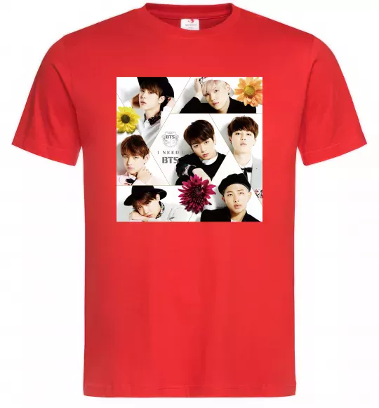 Мужская футболка BTS photos Красный фото
