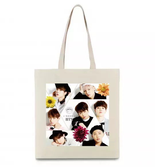Еко-сумка BTS photos Бежевий фото