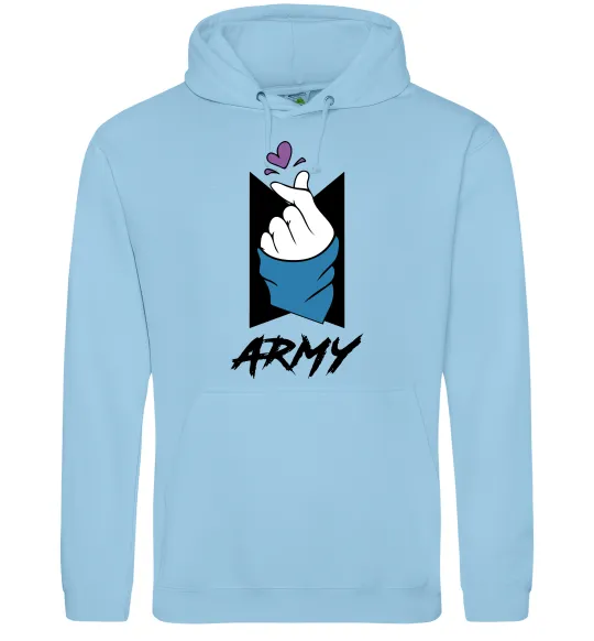 Мужская толстовка (худи) BTS army heart Голубой фото