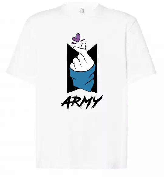 Футболка Оверсайз BTS army heart Белый фото