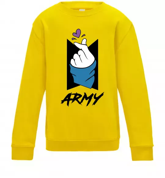 Детский Свитшот BTS army heart Солнечно желтый фото