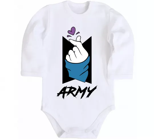 Детский боди BTS army heart Белый фото