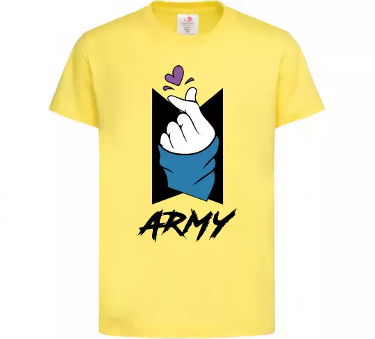Дитяча футболка BTS army heart Лимонний фото