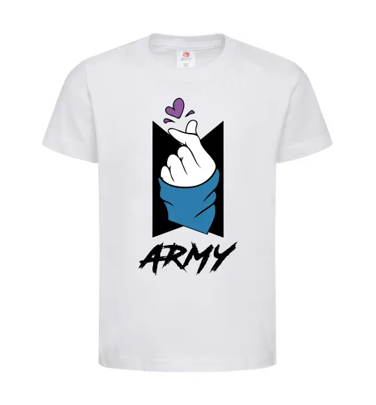 Дитяча футболка BTS army heart Білий фото